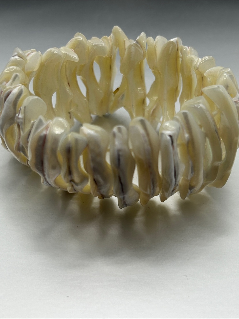 Mother of Pearl String Tied Bracelet Off White Bangles